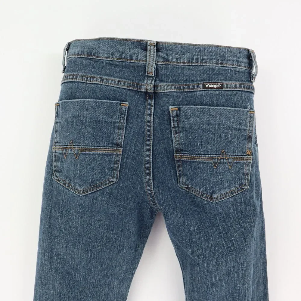 Wrangler Straight Leg Jeans Boys Size 16‎ Blue Cotton Blend Mid Rise